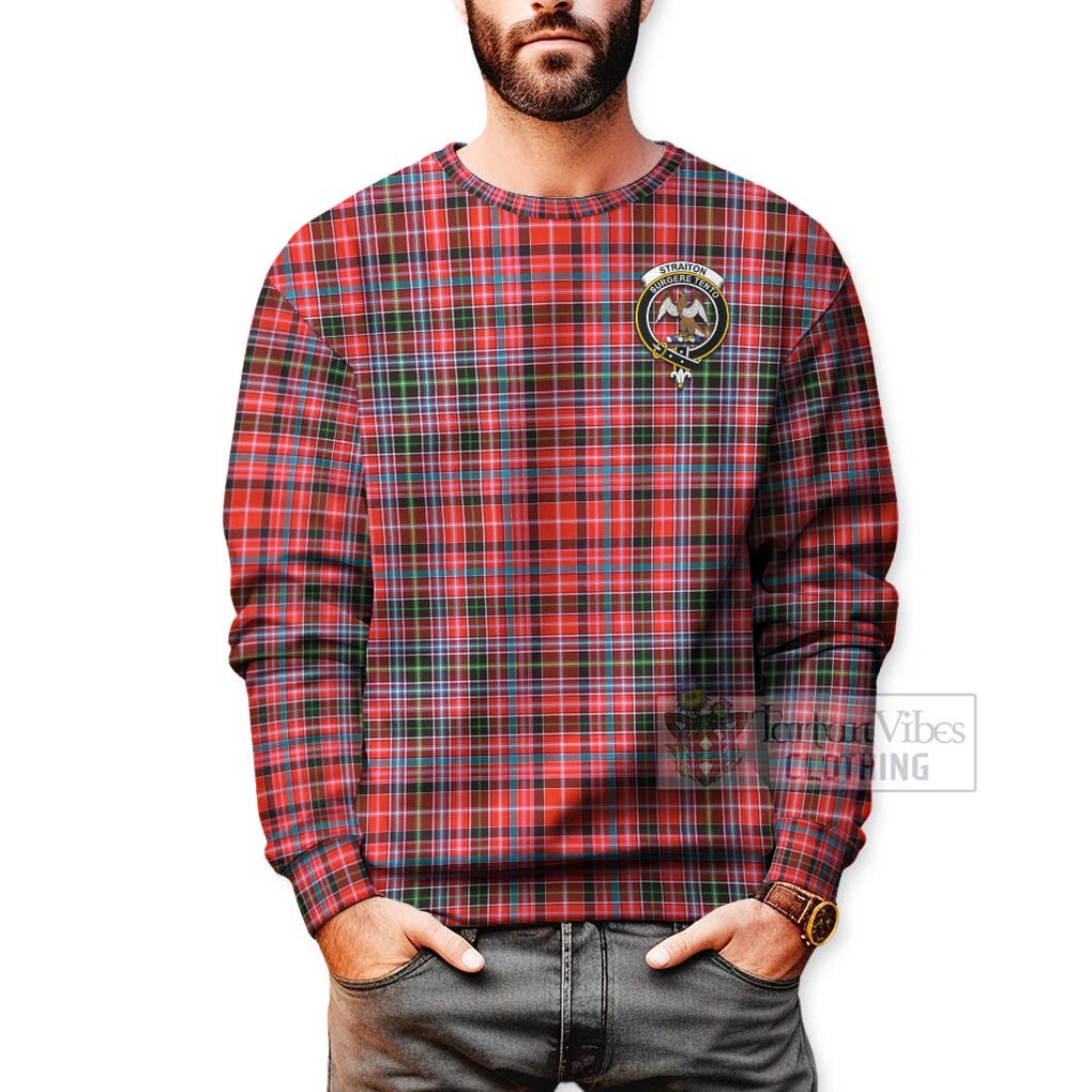 Tartan Vibes Clothing Straiton Tartan Sweatshirt with Family Crest Celtic Skull Style