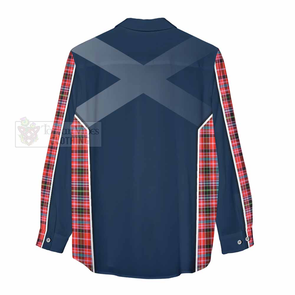 Tartan Vibes Clothing Straiton Tartan Women's Casual Shirt with Family Crest and Lion Rampant Vibes Sport Style