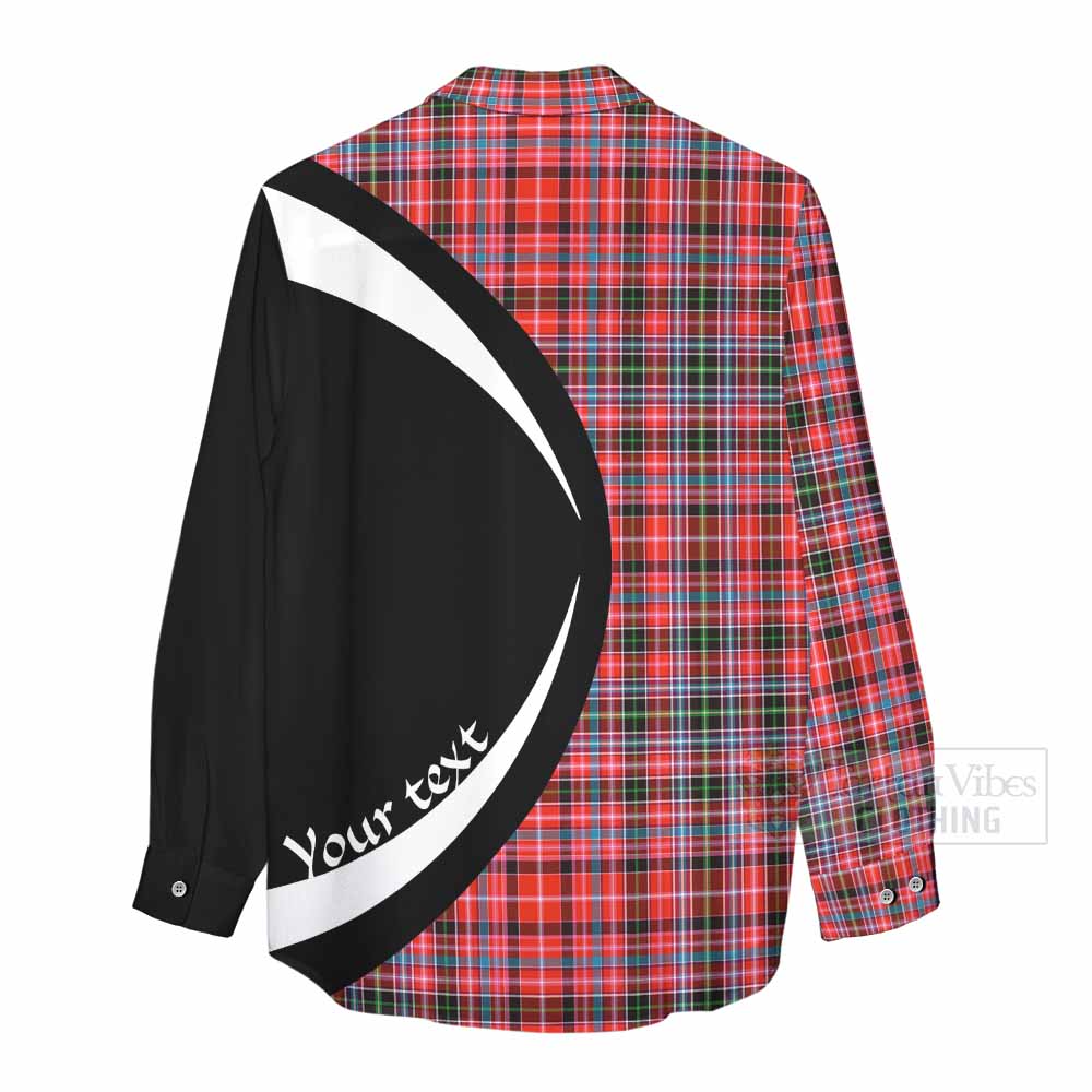 Tartan Vibes Clothing Straiton Tartan Women's Casual Shirt with Family Crest Circle Style