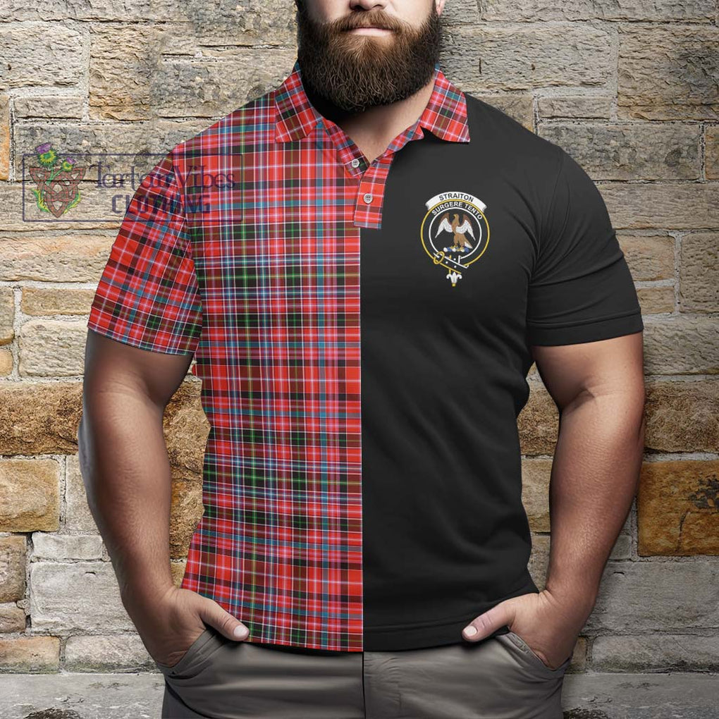 Straiton Tartan Polo Shirt with Family Crest and Half Of Me Style - Tartanvibesclothing Shop