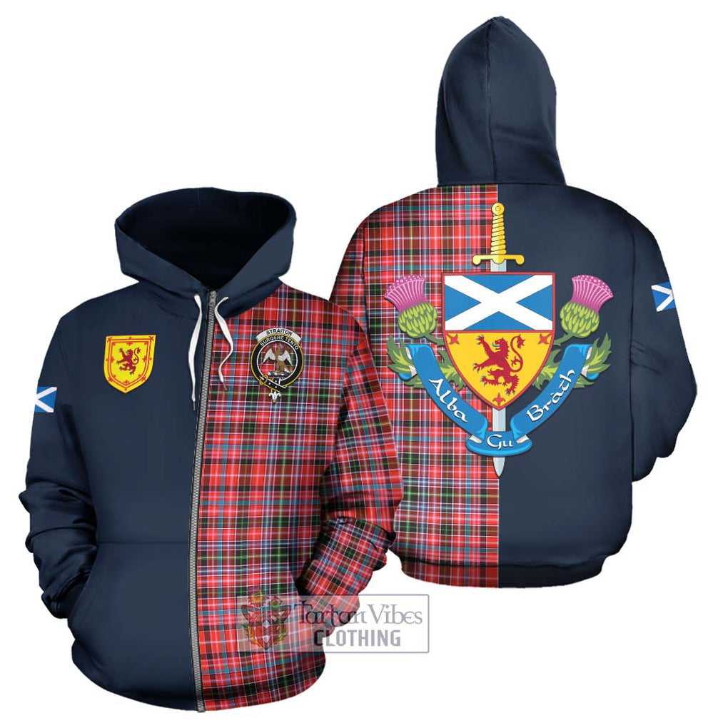 Tartan Vibes Clothing Straiton Tartan Hoodie with Scottish Lion Royal Arm Half Style