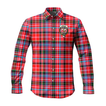 Straiton Tartan Long Sleeve Button Up Shirt with Family Crest