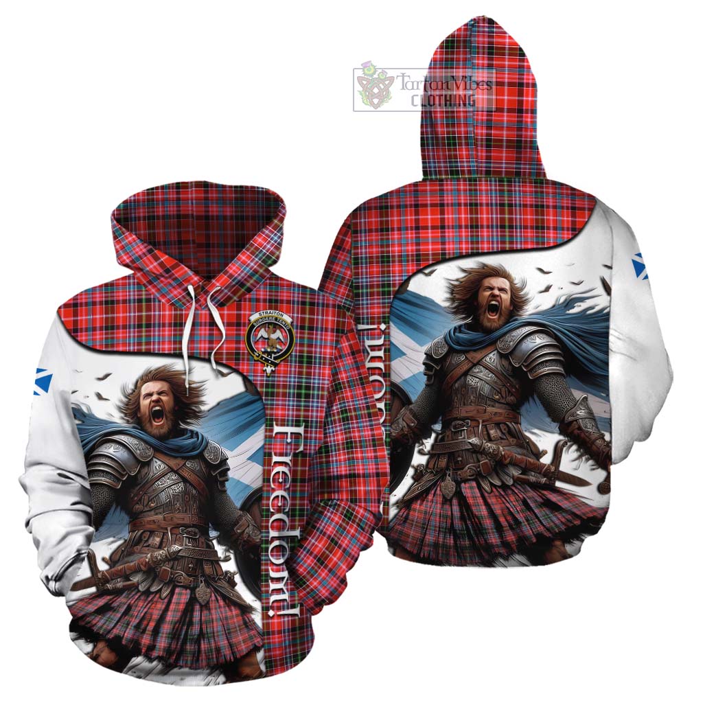 Tartan Vibes Clothing Straiton Crest Tartan Cotton Hoodie Inspired by the Freedom of Scottish Warrior