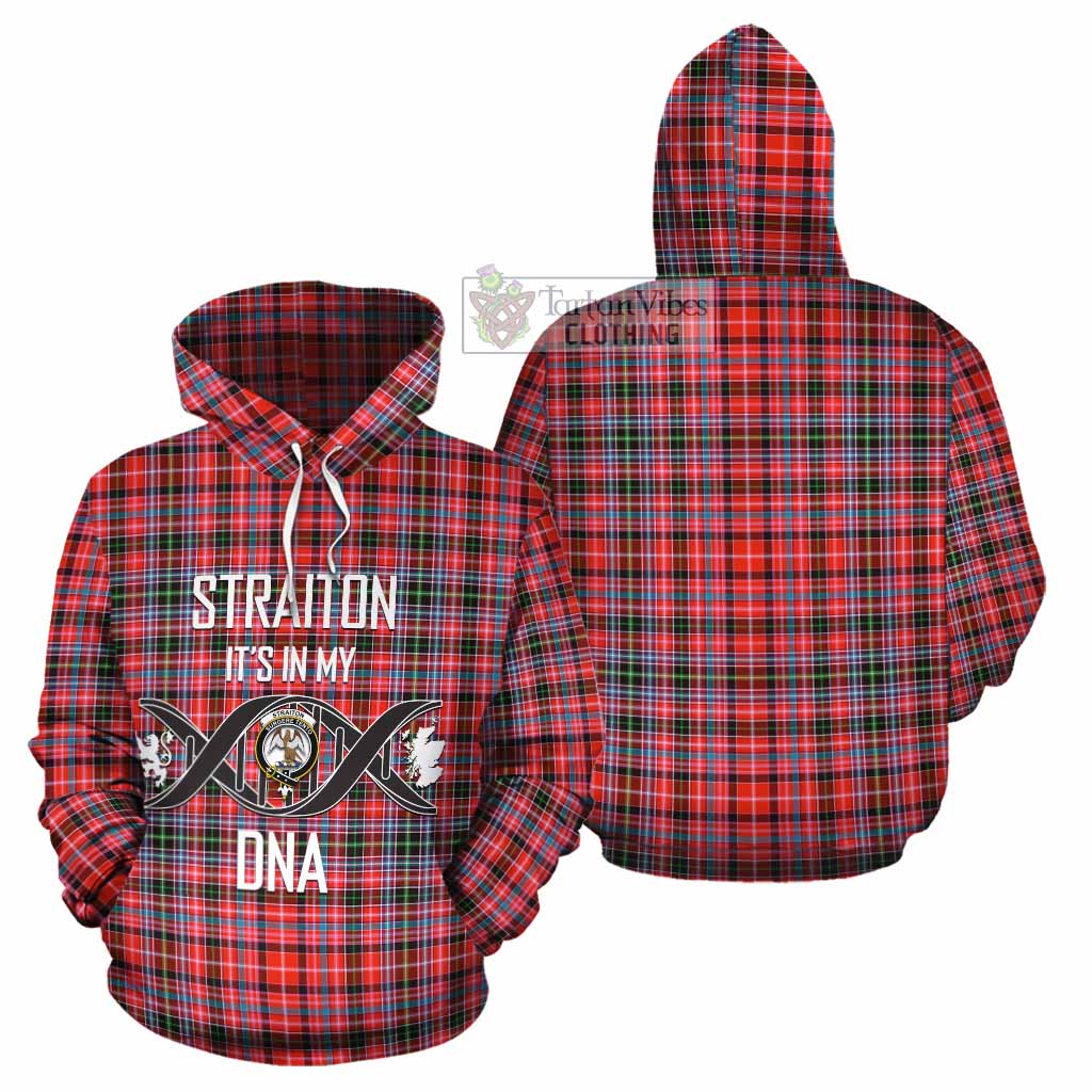 Tartan Vibes Clothing Straiton Tartan Cotton Hoodie with Family Crest DNA In Me Style