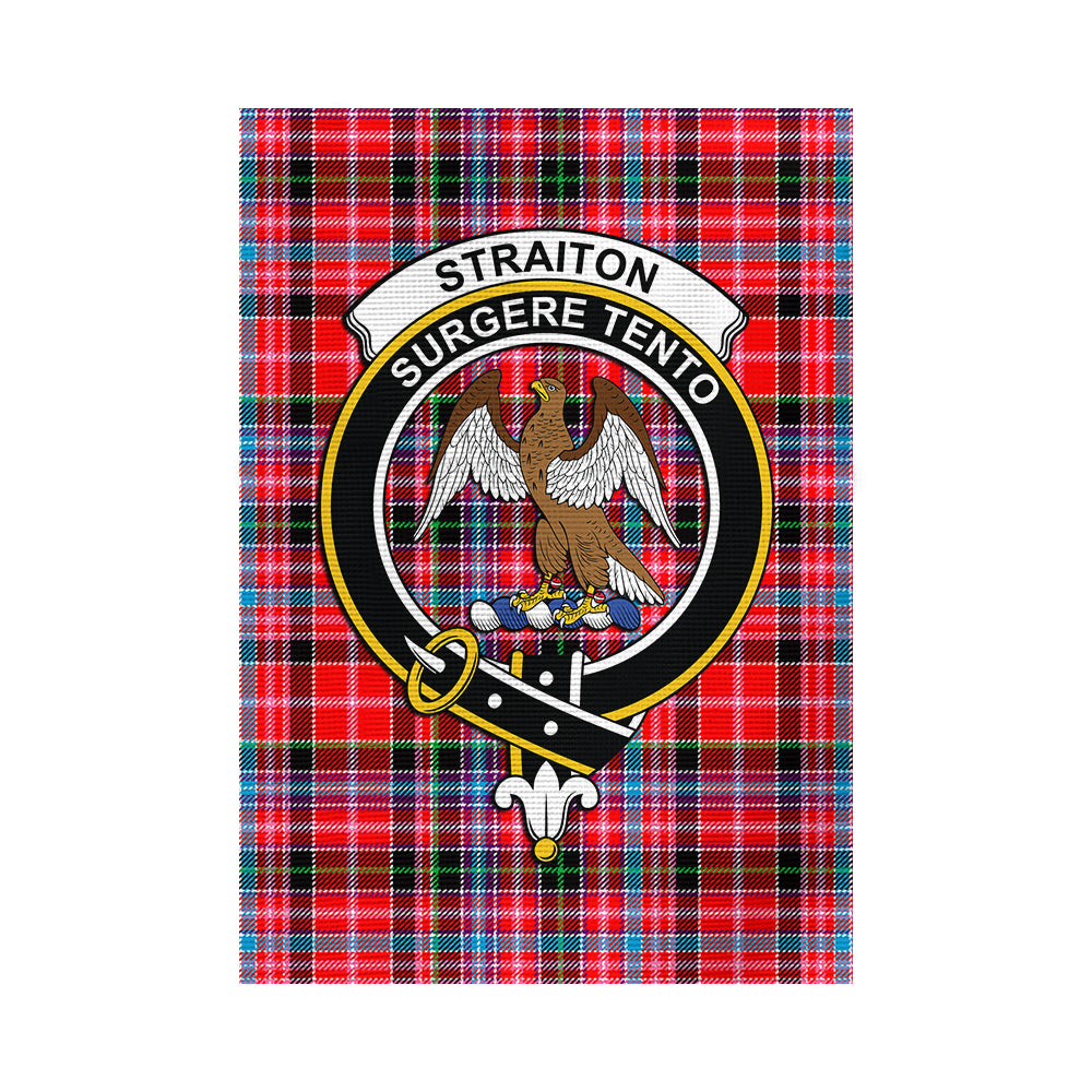 straiton-tartan-flag-with-family-crest