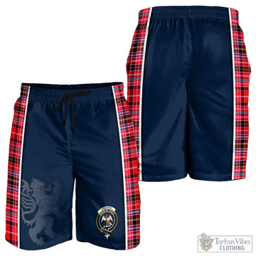 Straiton Tartan Men's Shorts with Family Crest and Lion Rampant Vibes Sport Style