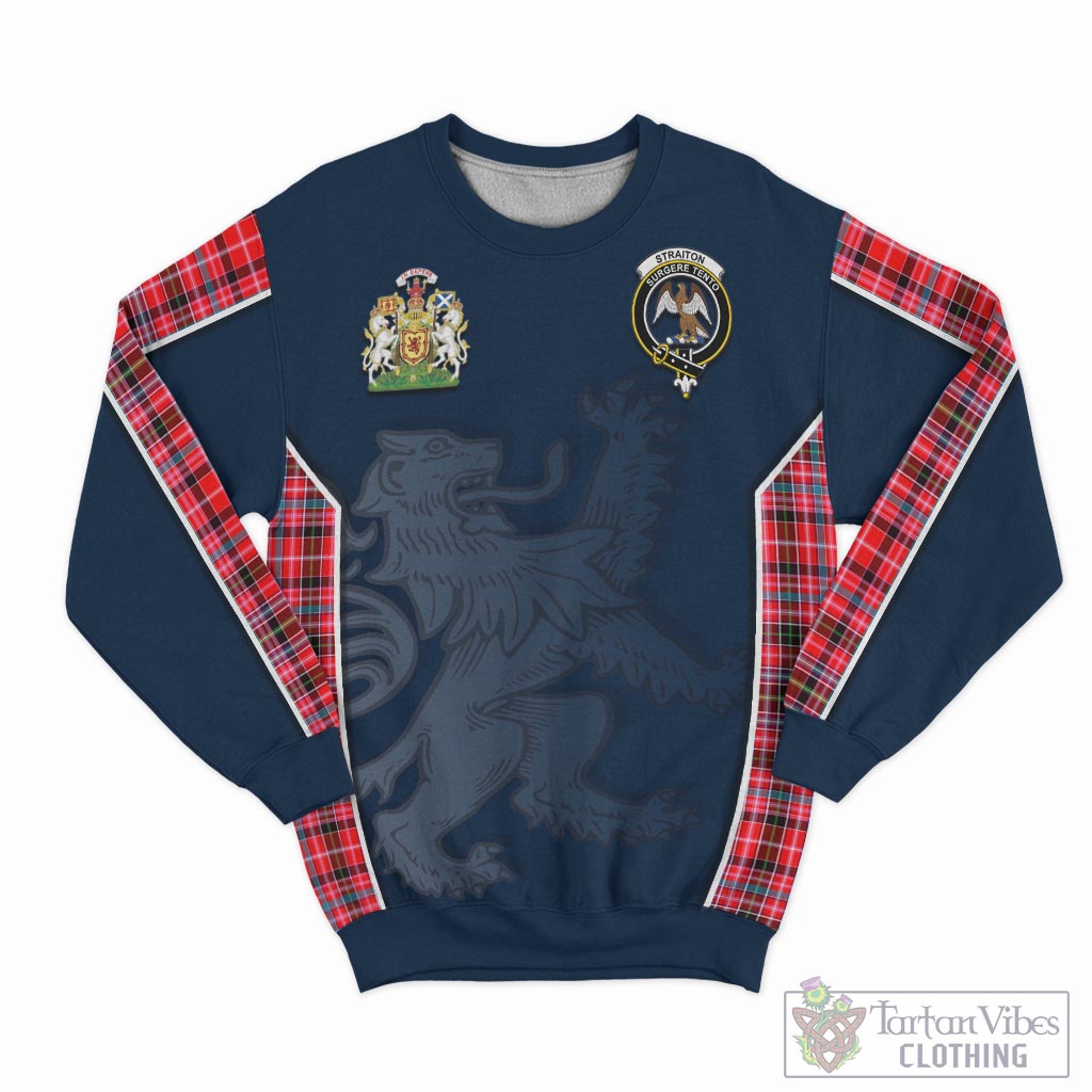 Tartan Vibes Clothing Straiton Tartan Sweater with Family Crest and Lion Rampant Vibes Sport Style