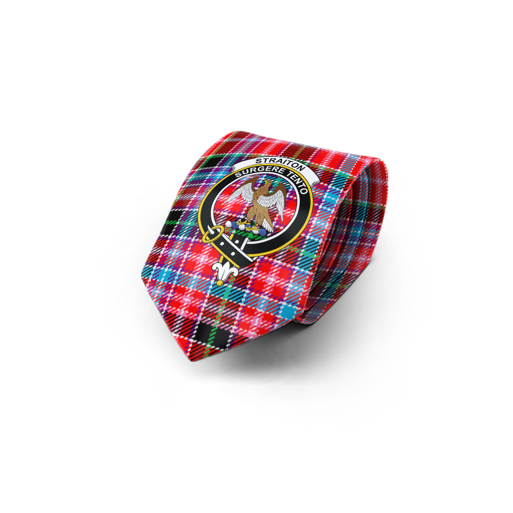 Straiton Tartan Classic Necktie with Family Crest - Tartan Vibes Clothing