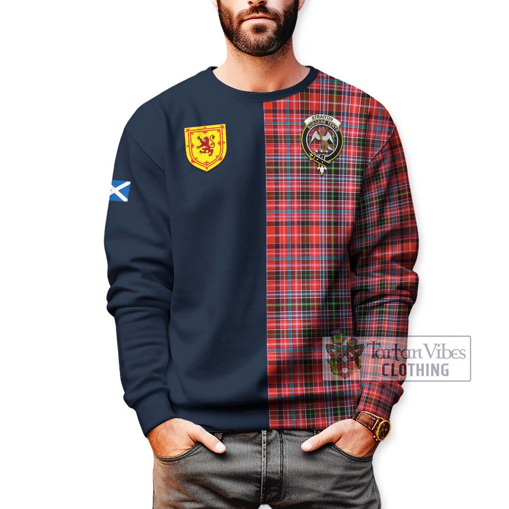 Tartan Vibes Clothing Straiton Tartan Sweatshirt with Scottish Lion Royal Arm Half Style