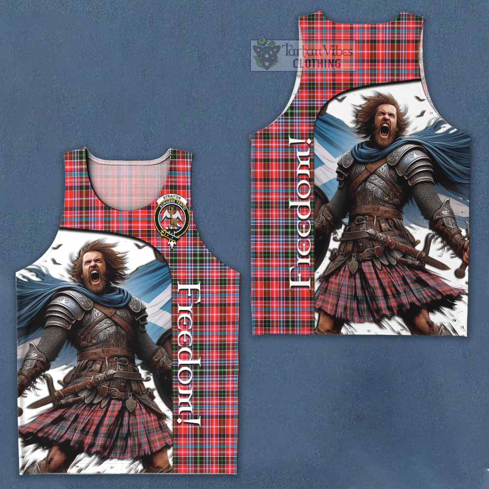 Tartan Vibes Clothing Straiton Crest Tartan Men's Tank Top Inspired by the Freedom of Scottish Warrior