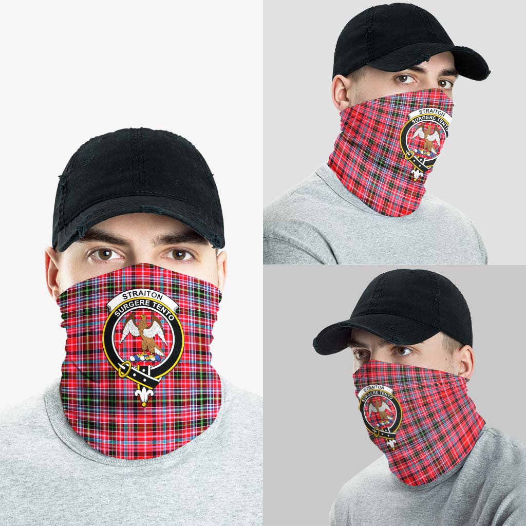 Straiton Tartan Neck Gaiters, Tartan Bandanas, Tartan Head Band with Family Crest