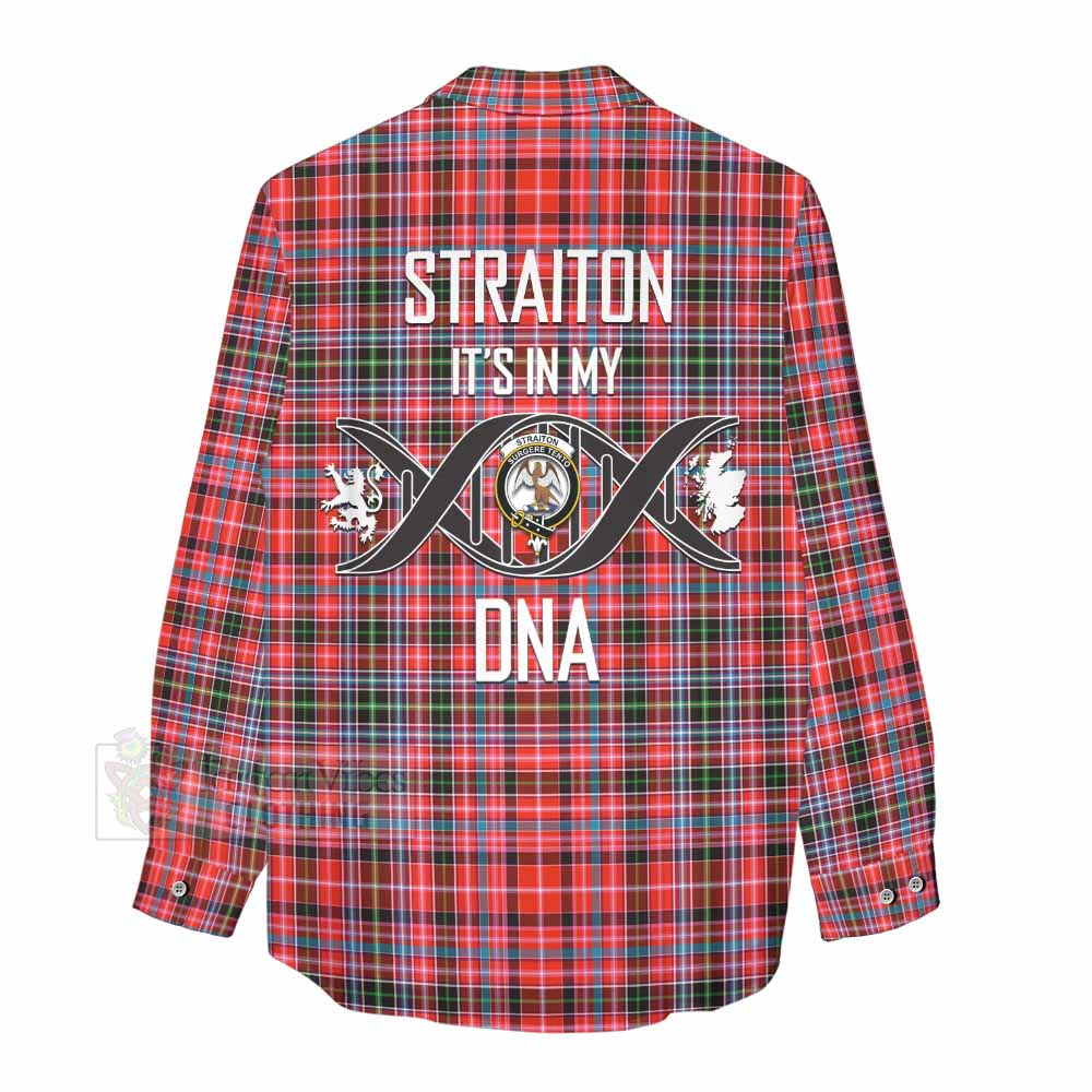 Tartan Vibes Clothing Straiton Tartan Women's Casual Shirt with Family Crest DNA In Me Style