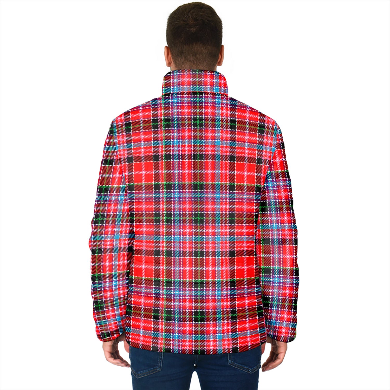 Straiton Tartan Padded Jacket with Family Crest - Tartan Vibes Clothing