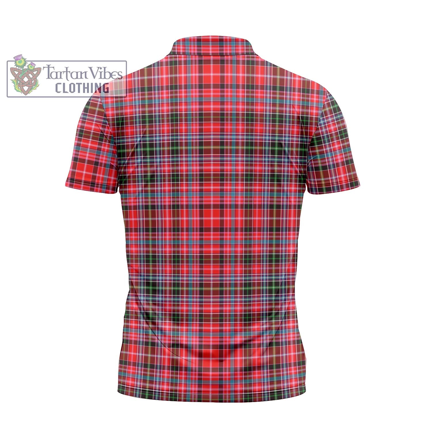 Tartan Vibes Clothing Straiton Tartan Zipper Polo Shirt with Family Crest