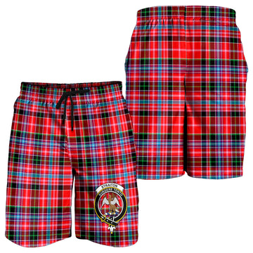 Straiton Tartan Mens Shorts with Family Crest