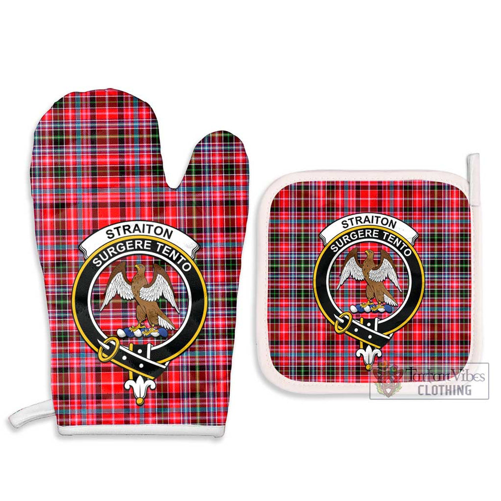 Straiton Tartan Combo Oven Mitt & Pot-Holder with Family Crest - Tartan Vibes Clothing