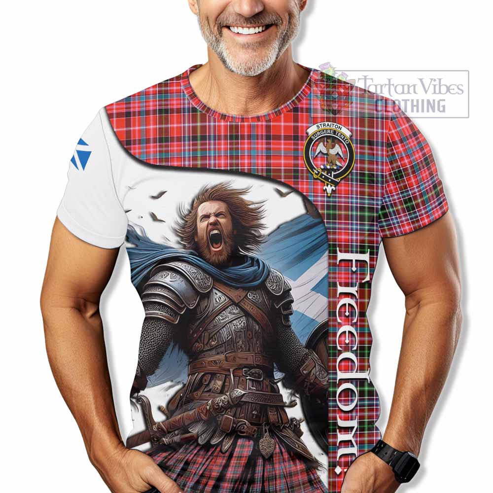 Straiton Crest Tartan T-Shirt Inspired by the Freedom of Scottish Warrior