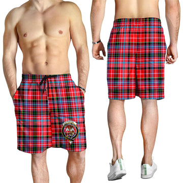 Straiton Tartan Mens Shorts with Family Crest