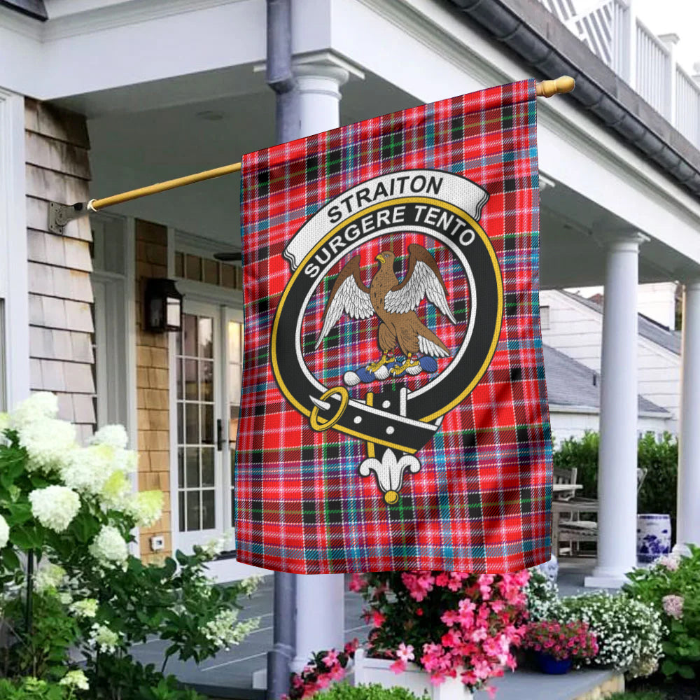 Straiton Tartan Flag with Family Crest - Tartan Vibes Clothing