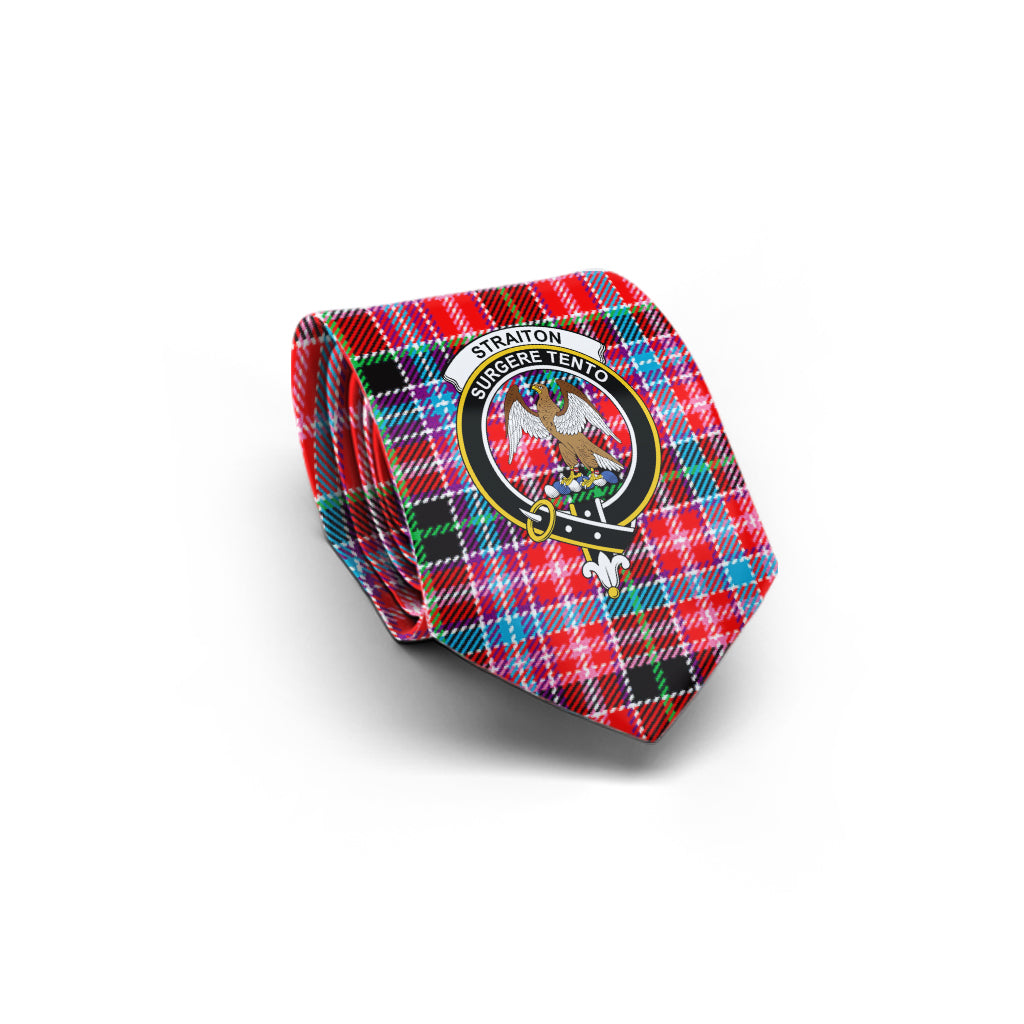 Straiton Tartan Classic Necktie with Family Crest - Tartan Vibes Clothing