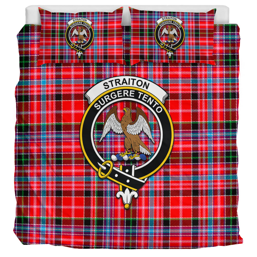 Straiton Tartan Bedding Set with Family Crest UK Bedding Set UK Super King 104*94 inch - Tartan Vibes Clothing