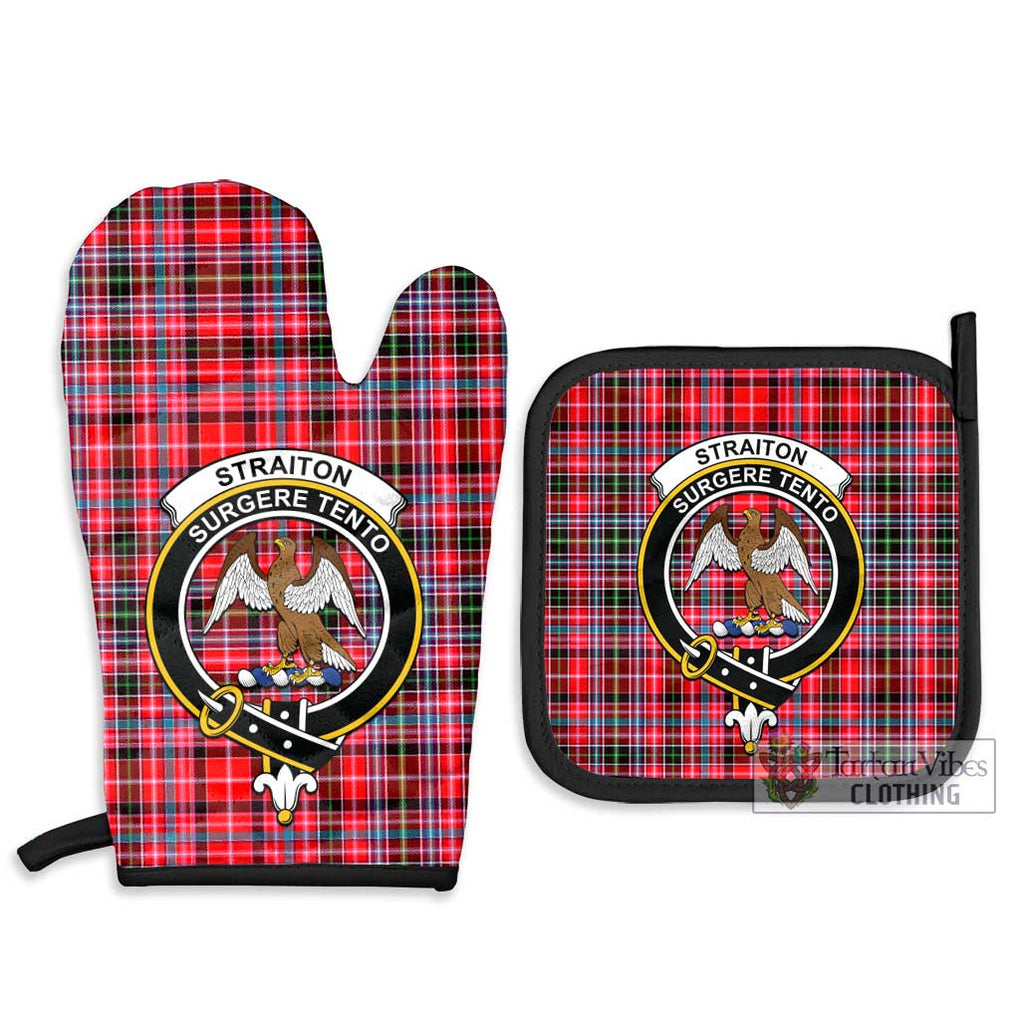 Straiton Tartan Combo Oven Mitt & Pot-Holder with Family Crest - Tartan Vibes Clothing