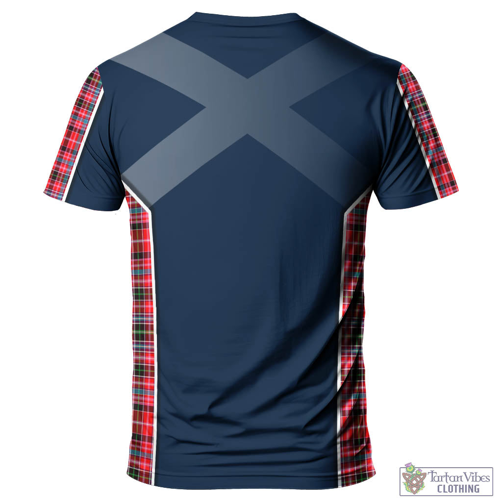 Tartan Vibes Clothing Straiton Tartan T-Shirt with Family Crest and Lion Rampant Vibes Sport Style