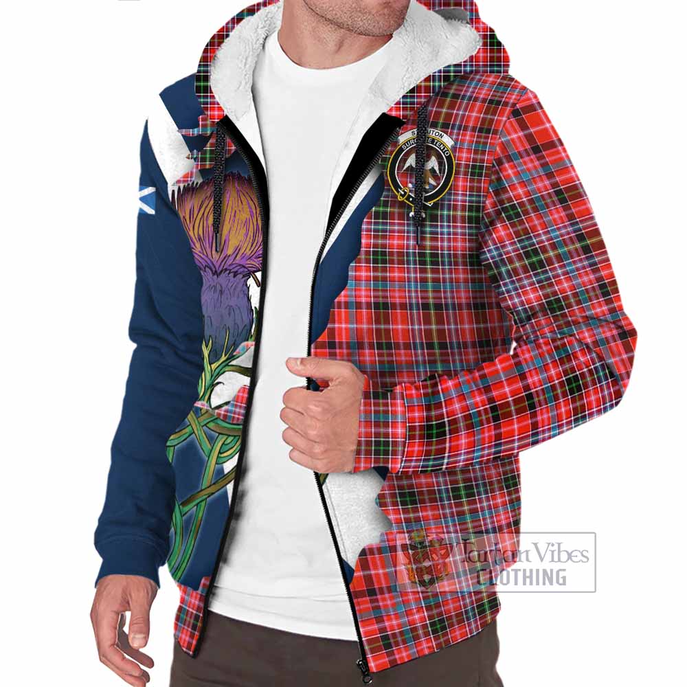 Straiton Tartan Family Crest Sherpa Hoodie Scottish Thistle Celtic Inspired - Tartan Vibes Clothing
