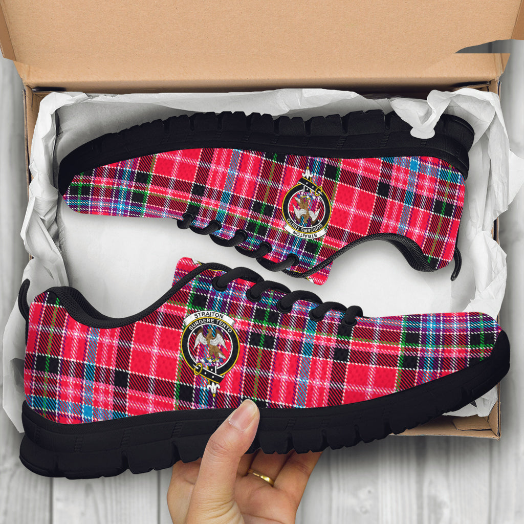 Straiton Tartan Sneakers with Family Crest - Tartan Vibes Clothing