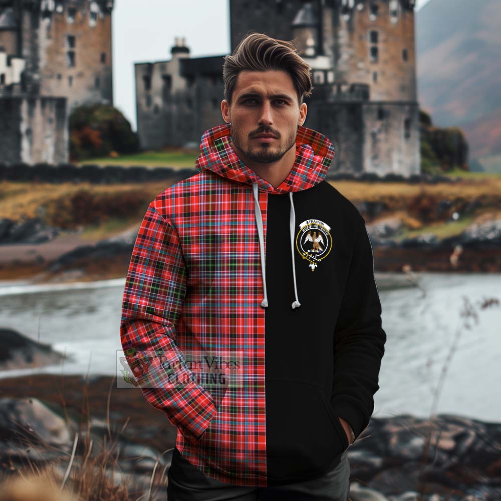 Tartan Vibes Clothing Straiton Tartan Cotton Hoodie with Family Crest and Half Of Me Style