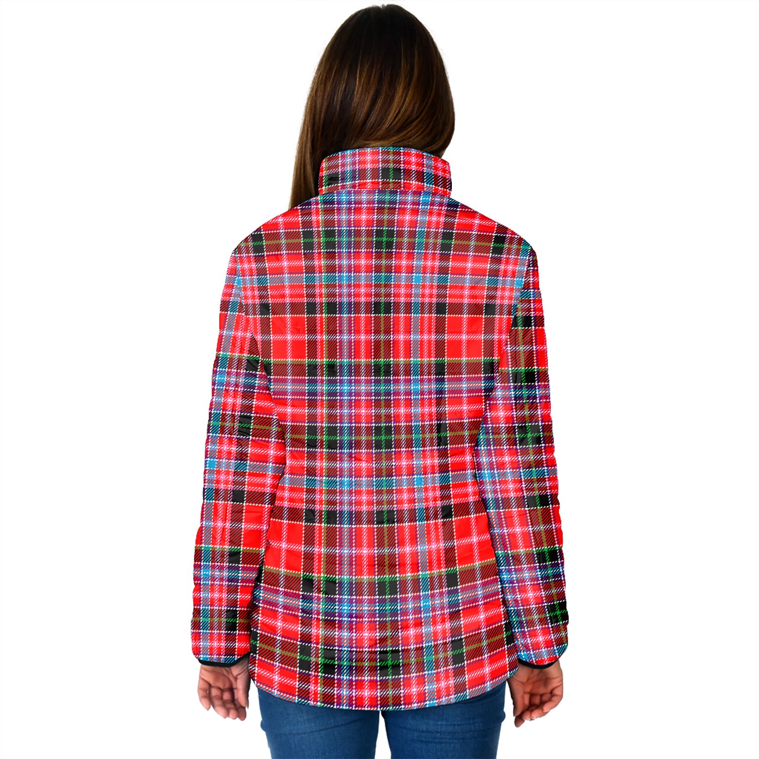 Straiton Tartan Padded Jacket with Family Crest - Tartan Vibes Clothing