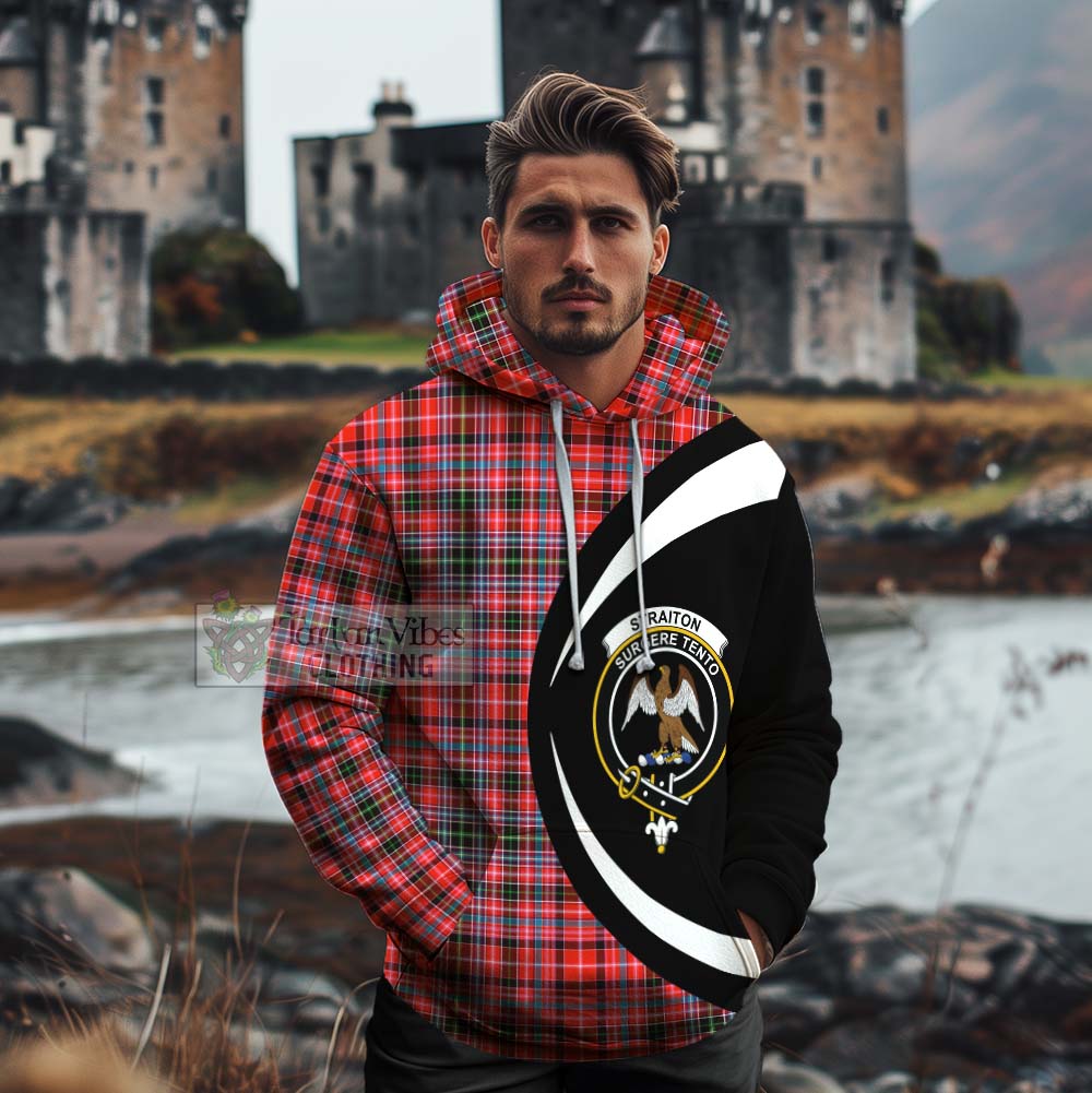 Tartan Vibes Clothing Straiton Tartan Cotton Hoodie with Family Crest Circle Style