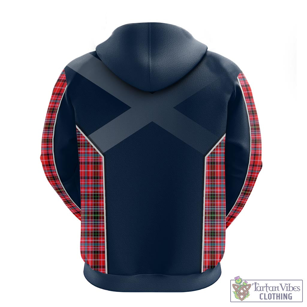 Tartan Vibes Clothing Straiton Tartan Hoodie with Family Crest and Scottish Thistle Vibes Sport Style