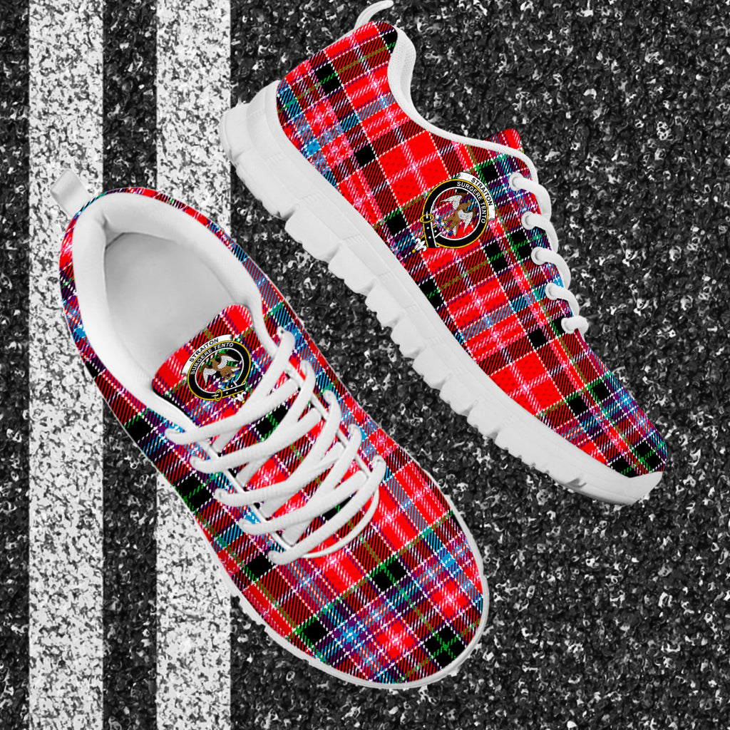 Straiton Tartan Sneakers with Family Crest - Tartan Vibes Clothing