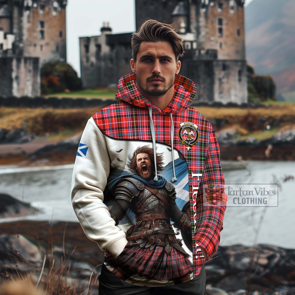 Tartan Vibes Clothing Straiton Crest Tartan Cotton Hoodie Inspired by the Freedom of Scottish Warrior