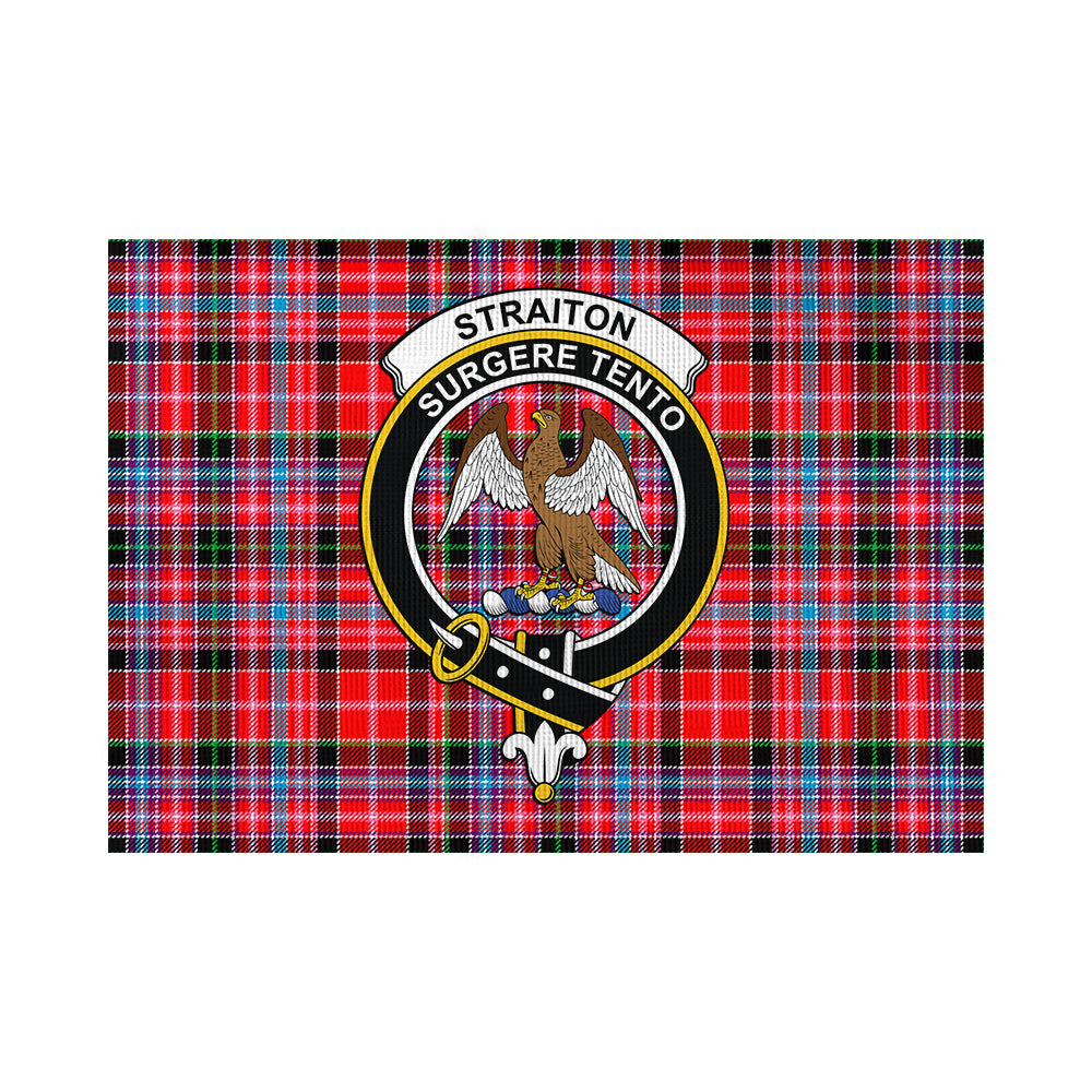 Straiton Tartan Flag with Family Crest - Tartan Vibes Clothing