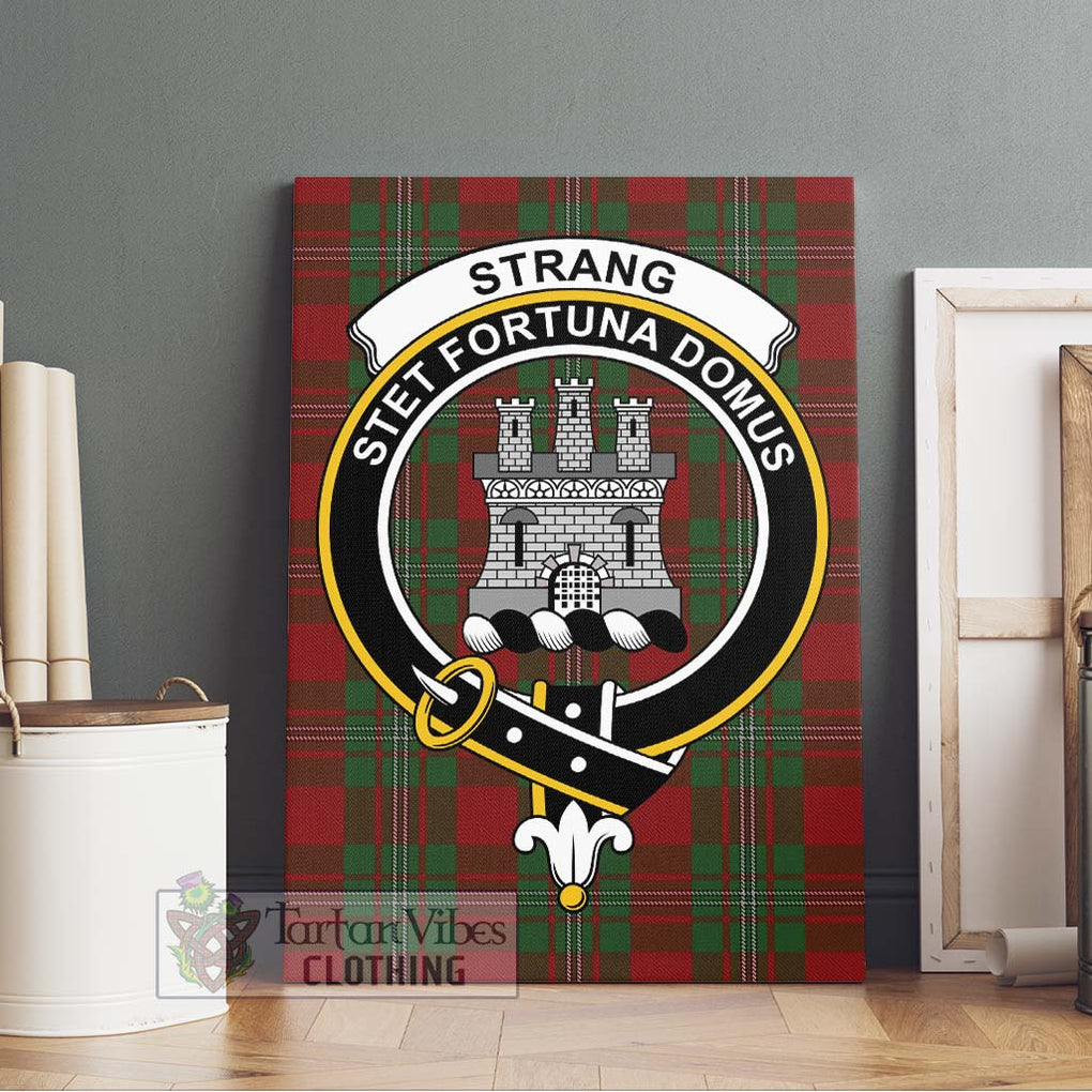 Strang Tartan Canvas Print Wall Art with Family Crest Without Frame - Tartan Vibes Clothing