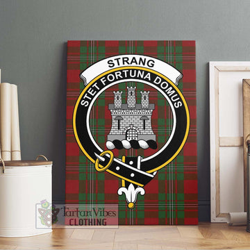 Strang Tartan Canvas Print Wall Art with Family Crest