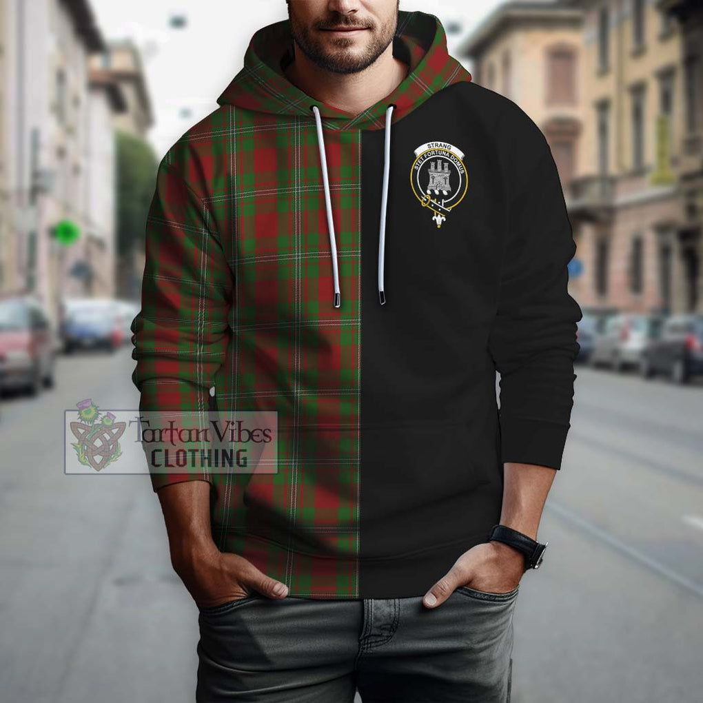 Strang Tartan Hoodie with Family Crest and Half Of Me Style Zip Hoodie - Tartanvibesclothing Shop