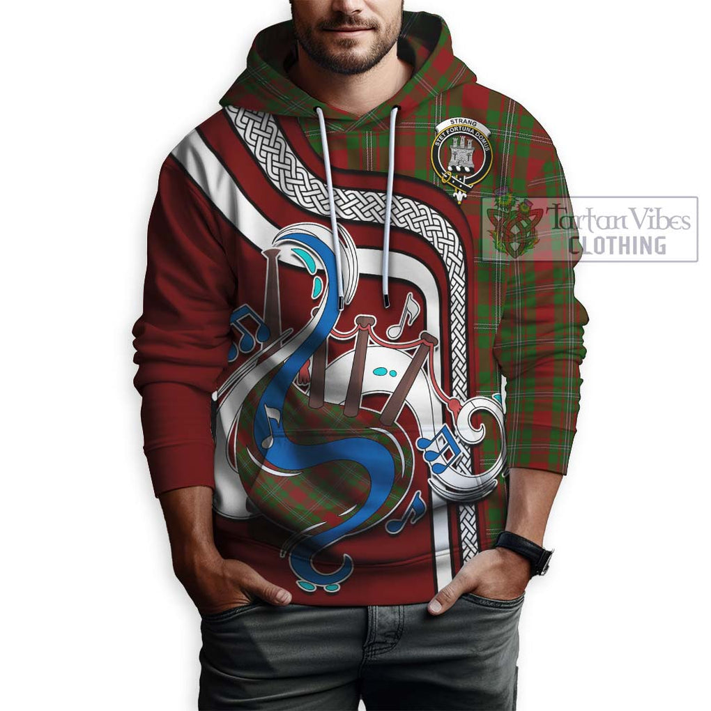 Strang Tartan Hoodie with Epic Bagpipe Style Zip Hoodie - Tartanvibesclothing Shop