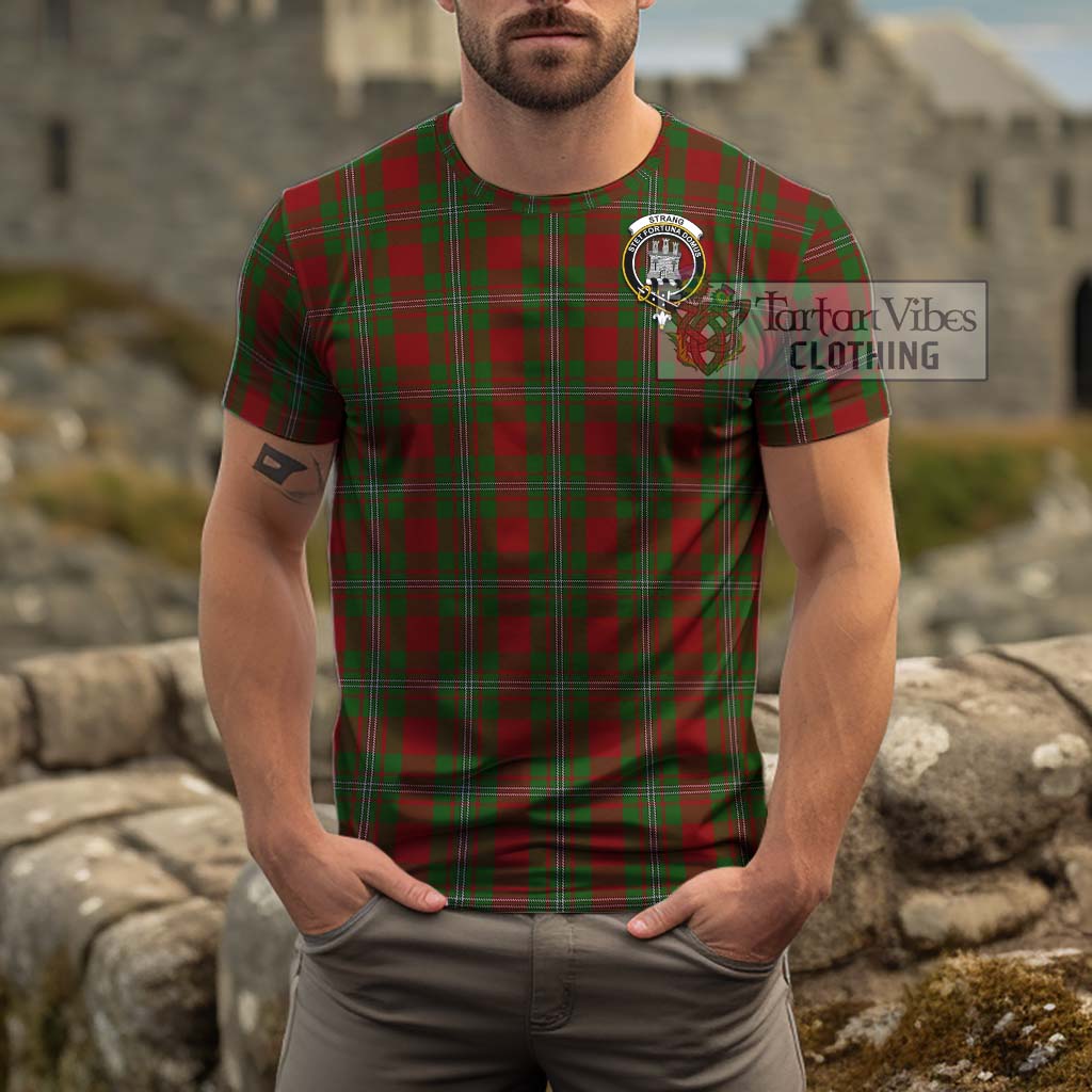 Tartan Vibes Clothing Strang Tartan Cotton T-Shirt with Family Crest