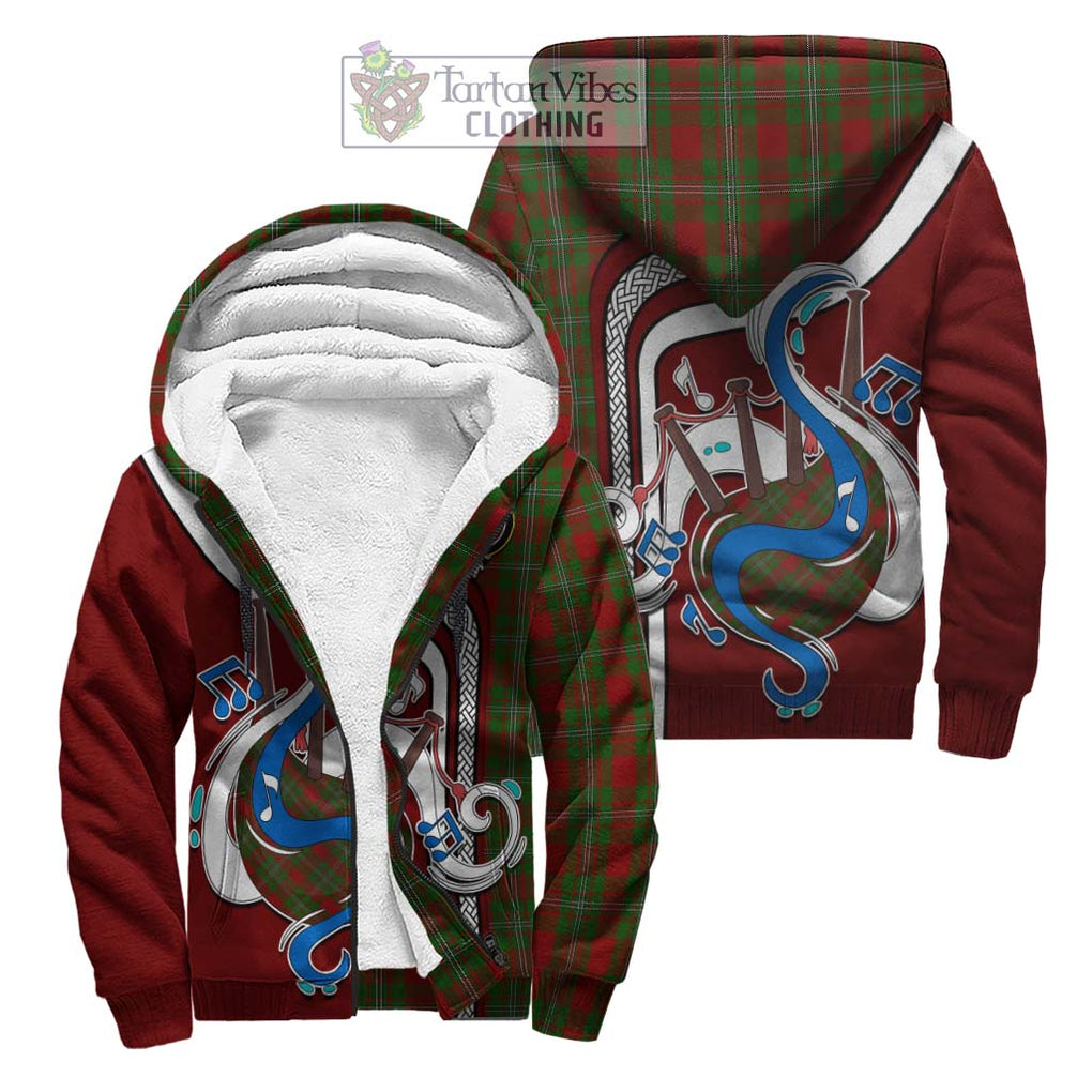 Strang Tartan Sherpa Hoodie with Epic Bagpipe Style Unisex S - Tartanvibesclothing Shop