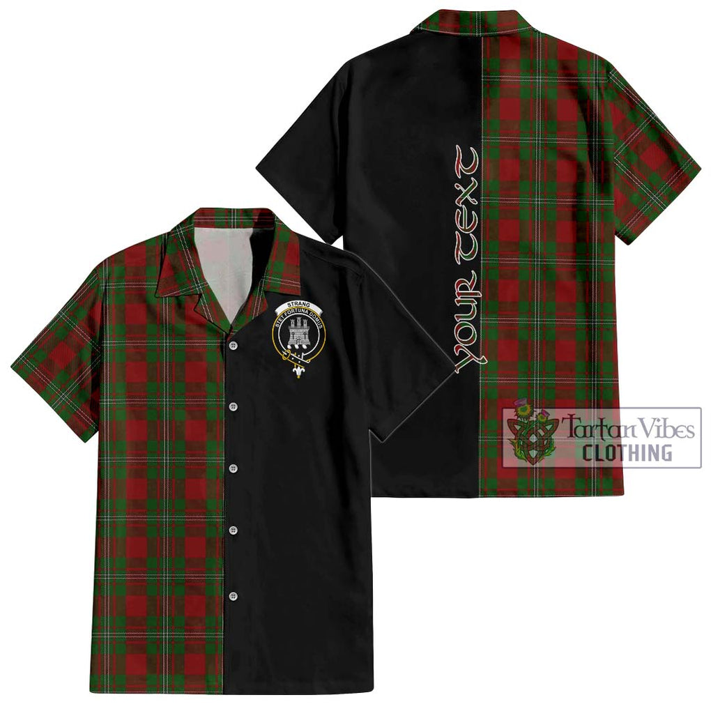 Strang Tartan Short Sleeve Button Shirt with Family Crest and Half Of Me Style Kid - Tartanvibesclothing Shop