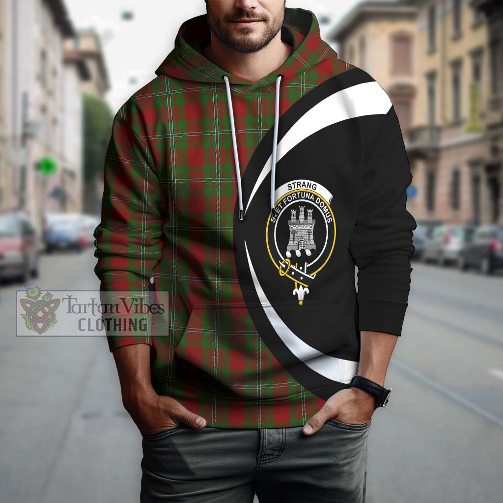 Strang Tartan Hoodie with Family Crest Circle Style Zip Hoodie - Tartan Vibes Clothing