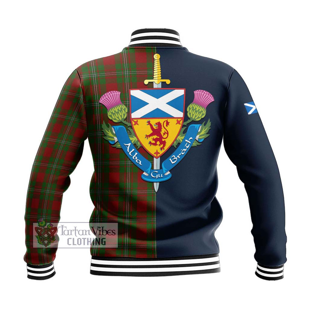 Tartan Vibes Clothing Strang Tartan Baseball Jacket with Scottish Lion Royal Arm Half Style