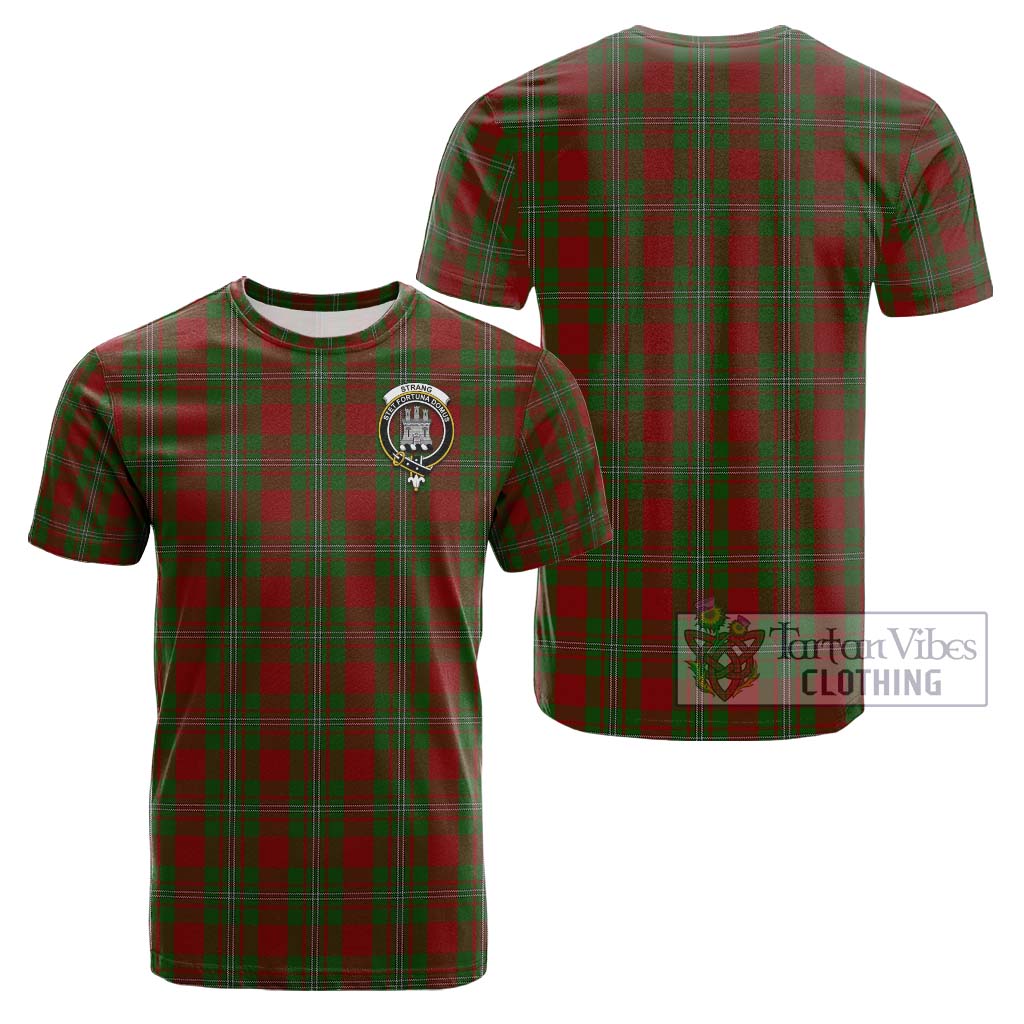 Tartan Vibes Clothing Strang Tartan Cotton T-Shirt with Family Crest