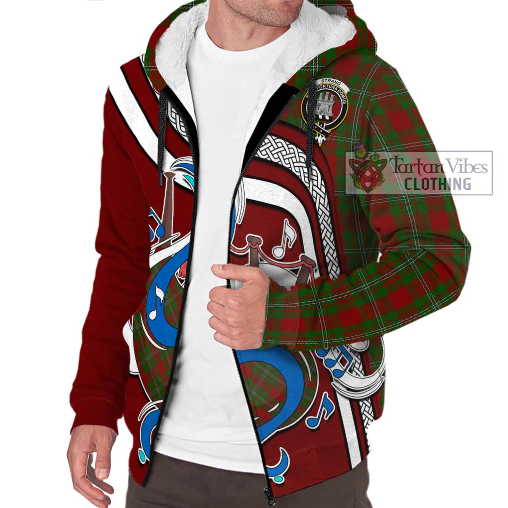 Strang Tartan Sherpa Hoodie with Epic Bagpipe Style Unisex - Tartanvibesclothing Shop