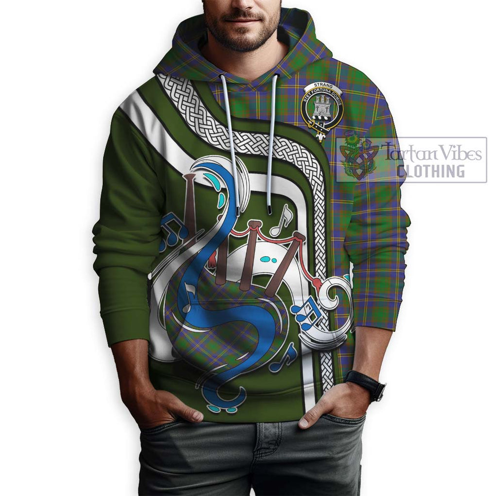 Strang of Balkaskie Tartan Hoodie with Epic Bagpipe Style Zip Hoodie - Tartanvibesclothing Shop