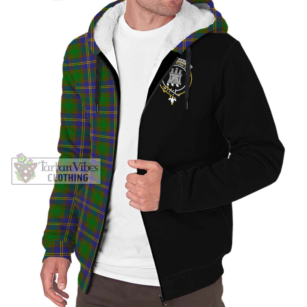 Strang of Balkaskie Tartan Sherpa Hoodie with Family Crest and Half Of Me Style Unisex S - Tartanvibesclothing Shop