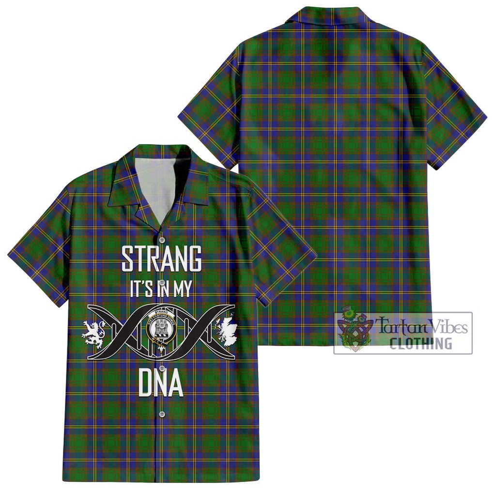 Strang of Balkaskie Tartan Short Sleeve Button Shirt with Family Crest DNA In Me Style Kid - Tartanvibesclothing Shop